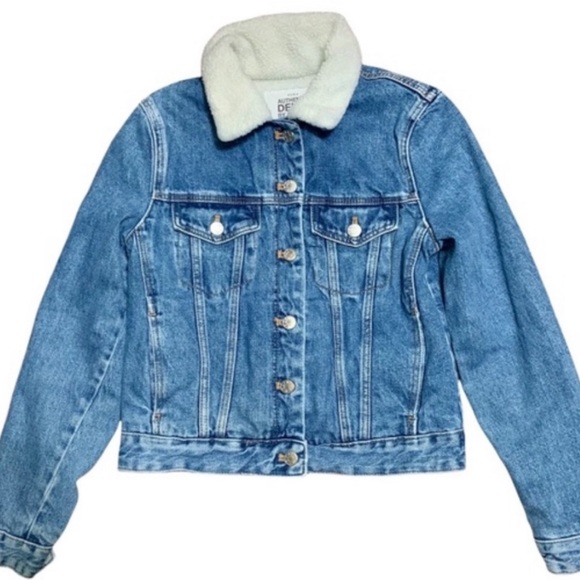 Zara TRF Fleece Lined Denim Jacket - Picture 6 of 10